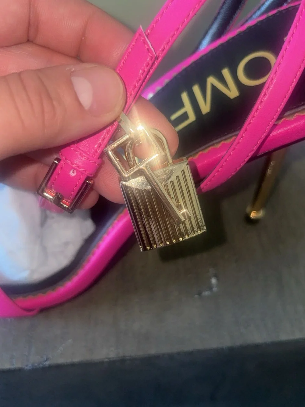 Tom Ford Bright Pink Leather Slingback Sandal